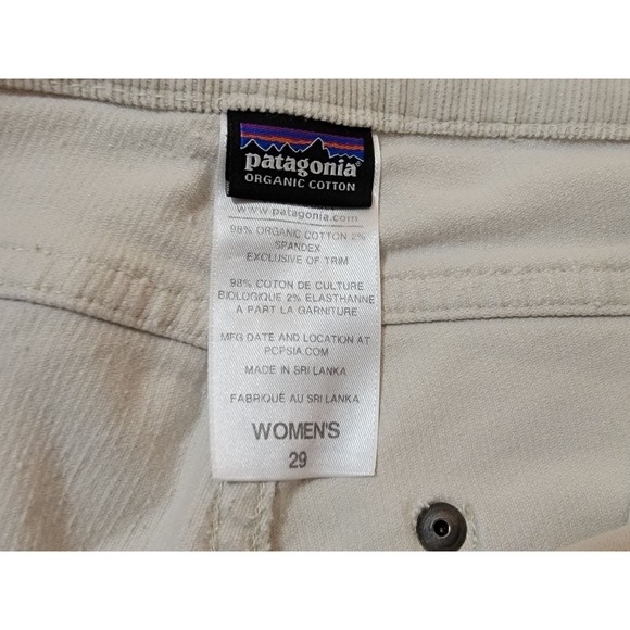 Patagonia Corduroy Pants Women's Size 29 Beige Organic Cotton Straight Leg - Picture 8 of 8
